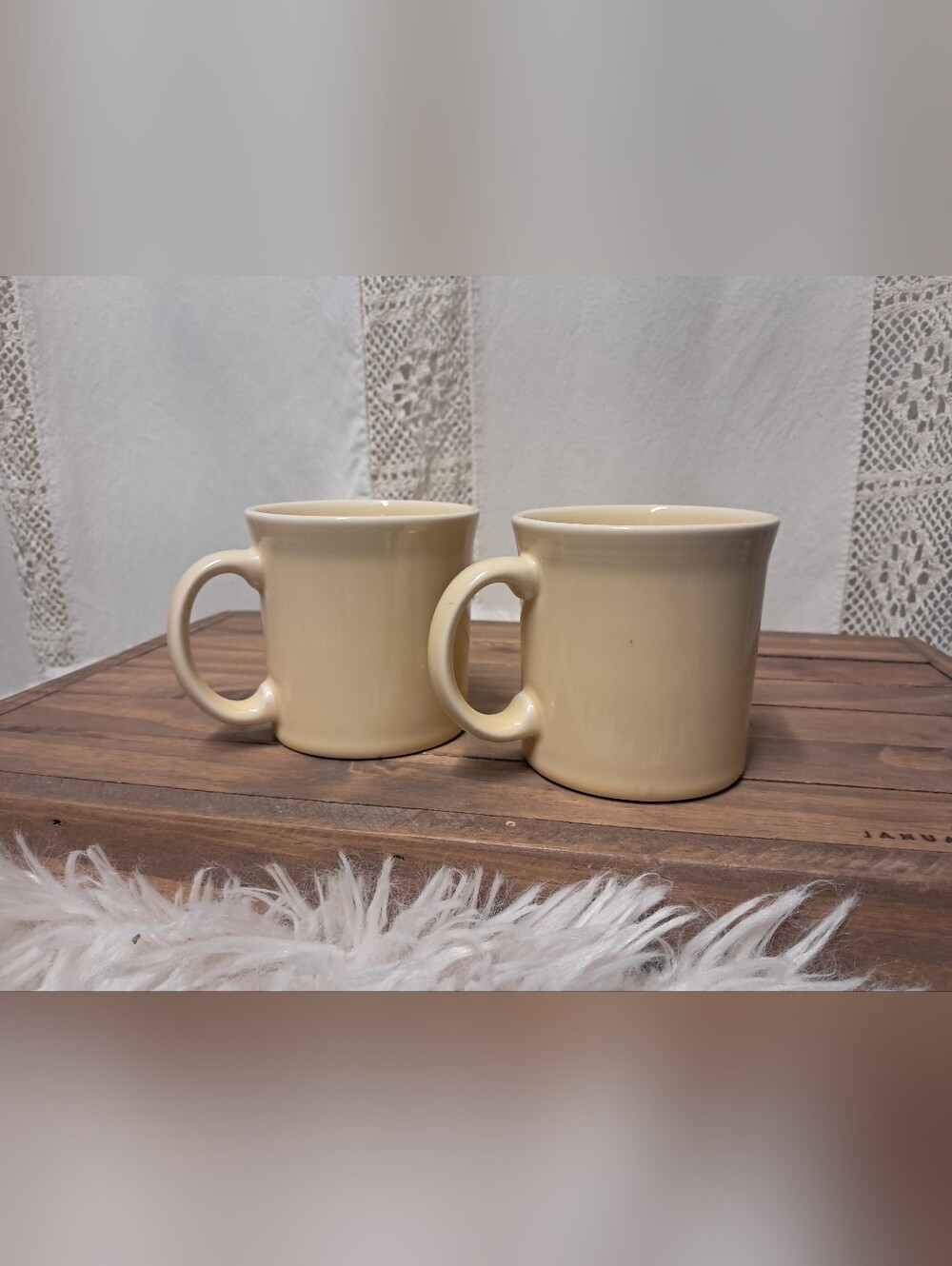 Set of 2 Fiesta Christmas Tree Java Mugs 12 oz Cream Ivory NWT Homer Laughlin - Picture 4 of 5